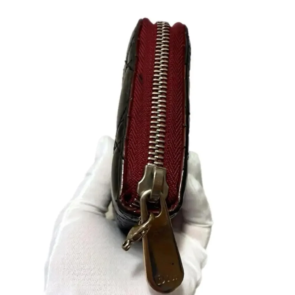 AUTHENTIC Dior Lady Dior Zippy Wallet- REDYED CONDITION